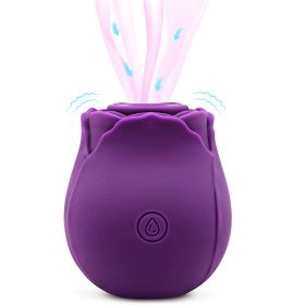 Mini Flower Women USB Charging G Spot Stimulator Quiet Vibrating Waterproof Electric Rose Vibrate Massaging Simulator for Pleasure, Tshirt (Color: Purple)