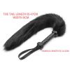 Leather Whip Handle Fox Tail Fur Fetish Ass Spanking Paddle Flogger BDSM Flirt Slave Erotic Sex Toys for Female Male Couples