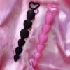 Soft Silicone Anal Beads Long Butt Plugs Ass Massage Heart Shape Anal Plug Dilator Adult Sexual Games Sex Toys for Gay Men Women